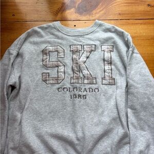 Hollister Gray 'SKI Colorado 1989' Crewneck Sweatshirt